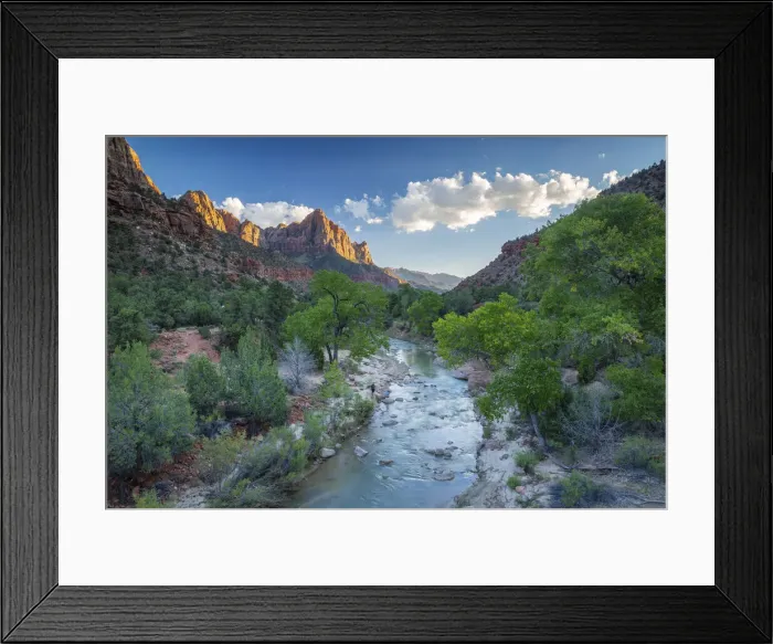 Framed Print : The Watchman mountain and Virgin river, Zion National Park, Utah, USA Framed Print : The Watchman mountain and Virgin river, Zion National Park, Utah, USA