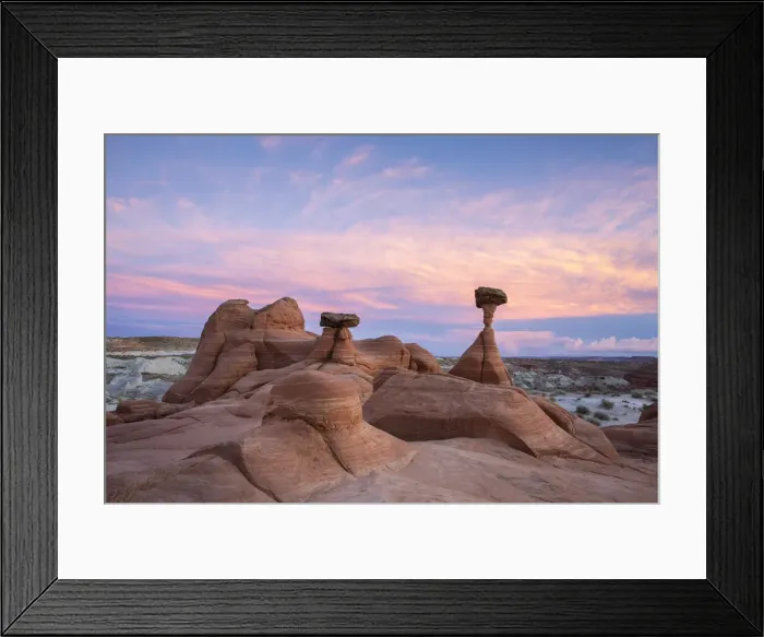 Framed Print : Toadstools Mushroom Rocks in the Grand Staircase, Escalante National Monument Framed Print : Toadstools Mushroom Rocks in the Grand Staircase, Escalante National Monument