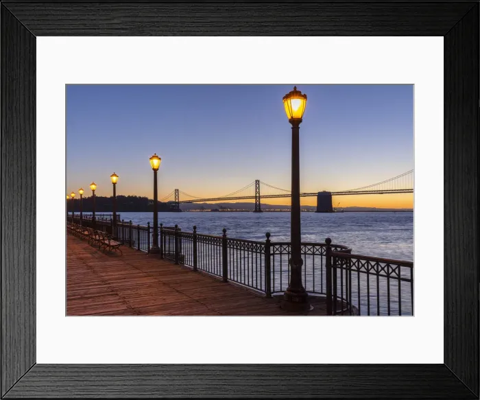 Framed Print : Bay Bridge and pier, San Francisco, California, USA Framed Print : Bay Bridge and pier, San Francisco, California, USA