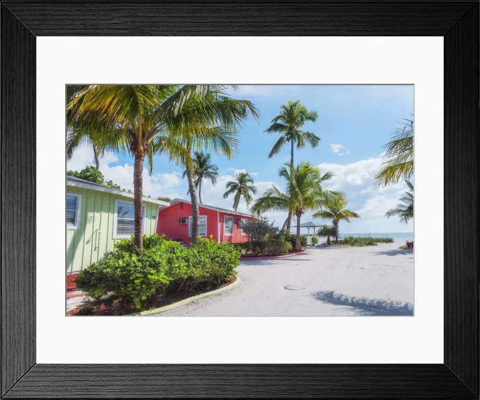 Framed Print : Beach bungalows, Sanibel Island, Florida, USA Framed Print : Beach bungalows, Sanibel Island, Florida, USA