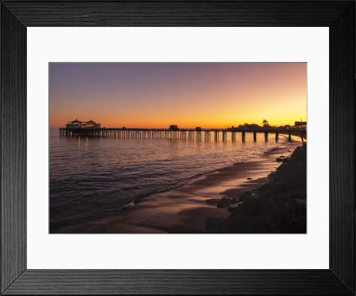 Framed Print : Malibu Pier at sunset, Malibu, California, USA