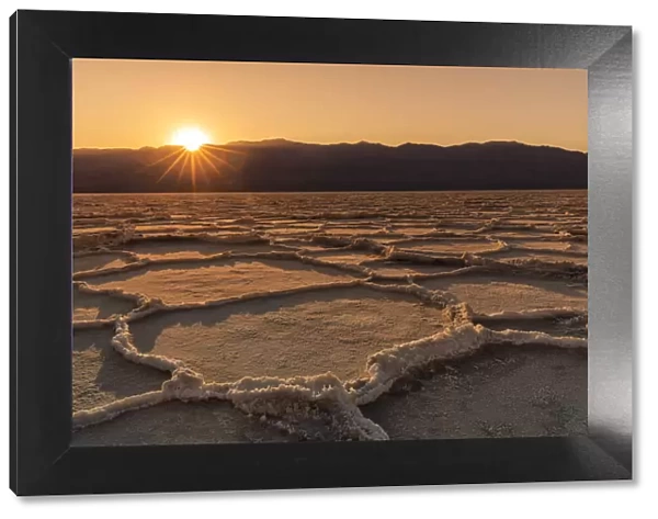 Badwater Basin at sunset, Death Valley National Park, California, USA