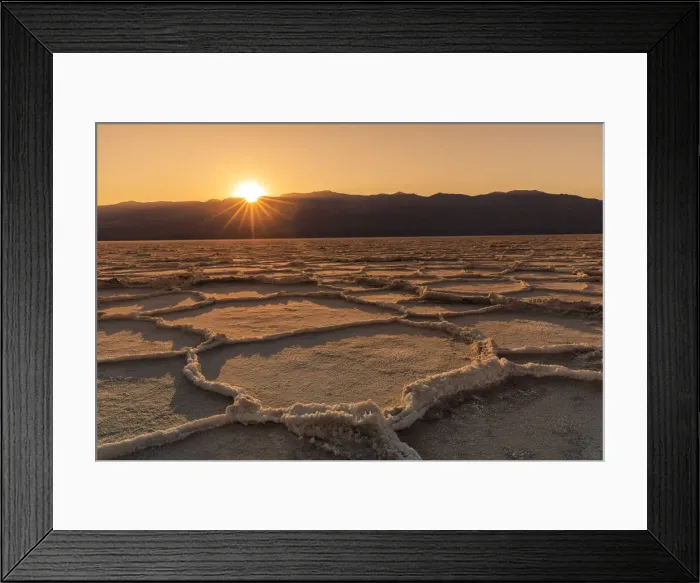 Framed Print : Badwater Basin at sunset, Death Valley National Park, California, USA