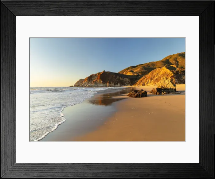 Framed Print : Montara State Beach at sunset, Pacific, Highway 1, California, USA Framed Print : Montara State Beach at sunset, Pacific, Highway 1, California, USA