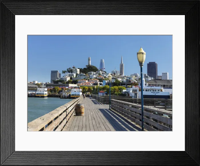 Framed Print : View from Pier 39 to Telegraph Hill and finance district, San Francisco, California, USA Framed Print : View from Pier 39 to Telegraph Hill and finance district, San Francisco, California, USA