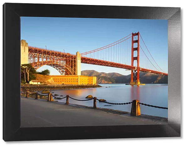 Golden Gate Bridge at sunrise, San Francisco Bay, California, USA