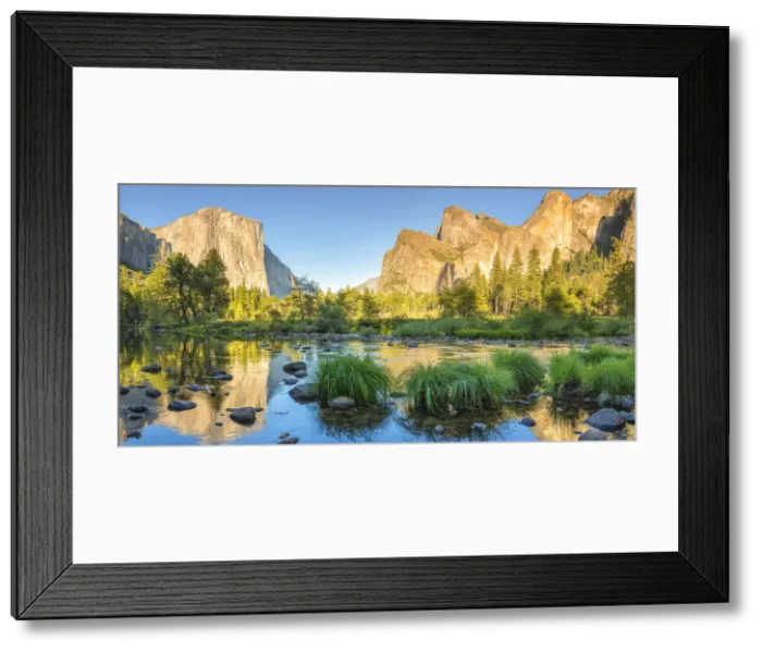 Framed Print : Merced River with El Capitan and Cathedral Rocks, Yosemite National Park, California Framed Print : Merced River with El Capitan and Cathedral Rocks, Yosemite National Park, California