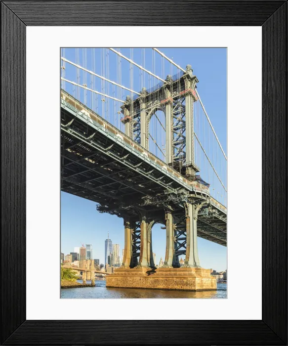 Framed Print : Manhattan Bridge and Lower Manhattan with One World Trade Center, New York City, New York Framed Print : Manhattan Bridge and Lower Manhattan with One World Trade Center, New York City, New York