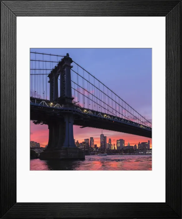 Framed Print : View from Manhattan Bridge to Lower Manhattan with One World Trade Center, New York City Framed Print : View from Manhattan Bridge to Lower Manhattan with One World Trade Center, New York City