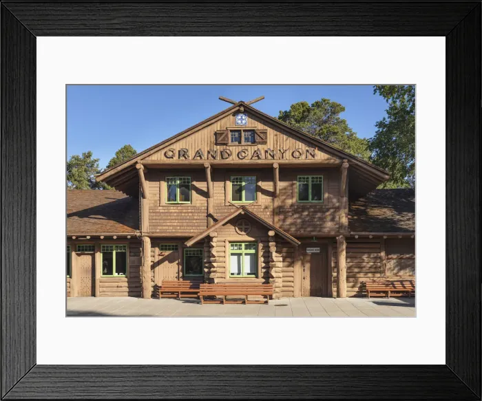 Framed Print : Grand Canyon Railway Depot, South Rim, Grand Canyon Nationalpark, Arizona, USA Framed Print : Grand Canyon Railway Depot, South Rim, Grand Canyon Nationalpark, Arizona, USA
