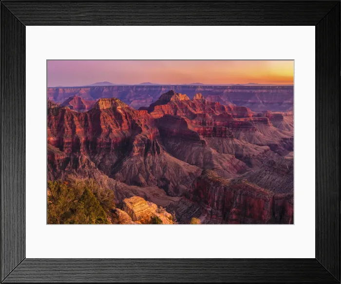 Framed Print : View from North Rim at sunset, Grand Canyon National Park, Arizona, USA Framed Print : View from North Rim at sunset, Grand Canyon National Park, Arizona, USA