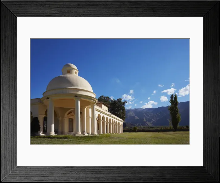 Framed Print : The colonial style architecture of the estancia of the Bodega Finca Quara Framed Print : The colonial style architecture of the estancia of the Bodega Finca Quara