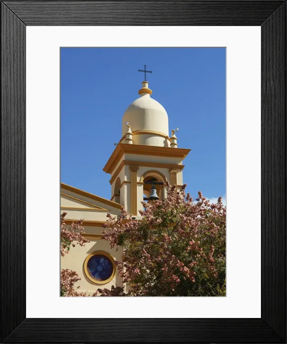 Framed Print : The bell tower of the Our Lady of Rosary Cathedral in the cask of Cafayate, Calchaqui Valleys, Salta province, Argentina Framed Print : The bell tower of the Our Lady of Rosary Cathedral in the cask of Cafayate, Calchaqui Valleys, Salta province, Argentina