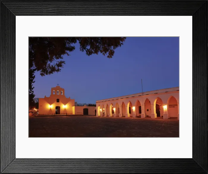 Framed Print : The San Jose Church and the arches of the Archaeological Museum Pio Pablo Diaz illuminated at night, Cachi, Salta province, Argentina Framed Print : The San Jose Church and the arches of the Archaeological Museum Pio Pablo Diaz illuminated at night, Cachi, Salta province, Argentina