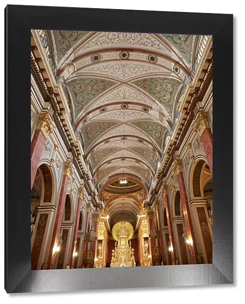 The interiors of the Salta Cathedral (Spanish: Catedral Basilica de Salta) in Baroque style, Salta, Argentina. A Roman Catholic cathedral, declared National Monument in 1941
