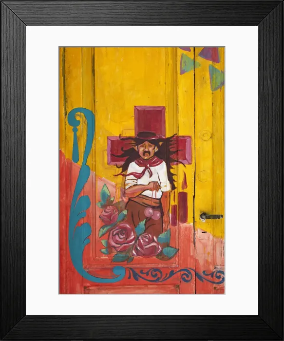 Framed Print : A colorful painting of the famous Gauchito Gil