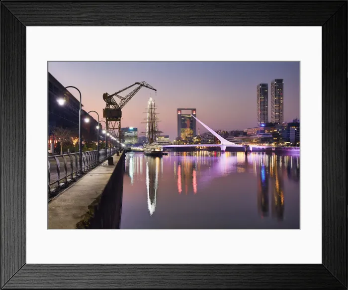 Framed Print : The Puente de la Mujer'bridge and the Sarmiento Frigate Framed Print : The Puente de la Mujer'bridge and the Sarmiento Frigate
