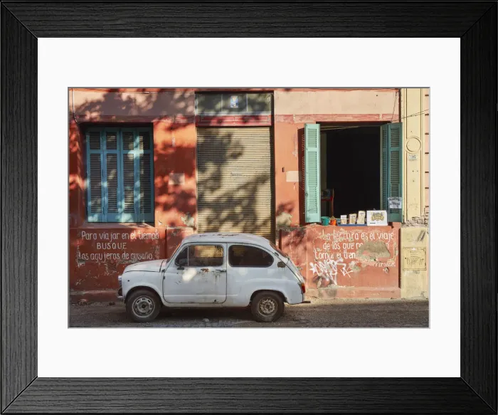 Framed Print : A vintage car in a street of La Boca, Buenos Aires, Argentina Framed Print : A vintage car in a street of La Boca, Buenos Aires, Argentina