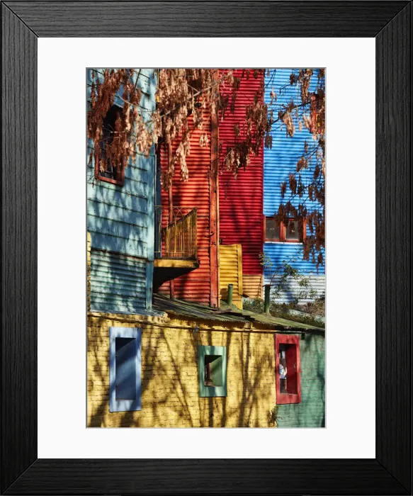 Framed Print : A colorful detail of the conventillos of the Caminito de la Boca Framed Print : A colorful detail of the conventillos of the Caminito de la Boca