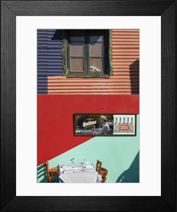 Framed Print : A colorful detail at the terrace of La Vieja Rotiseria'restaurant in La Boca Framed Print : A colorful detail at the terrace of La Vieja Rotiseria'restaurant in La Boca