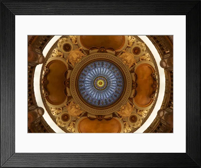 Framed Print : Interior vitreaux dome inside Palacio Paz Framed Print : Interior vitreaux dome inside Palacio Paz