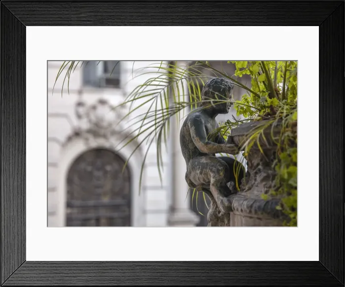Framed Print : A detail of a decorative vase in the exterior patio of Palacio Paz Framed Print : A detail of a decorative vase in the exterior patio of Palacio Paz