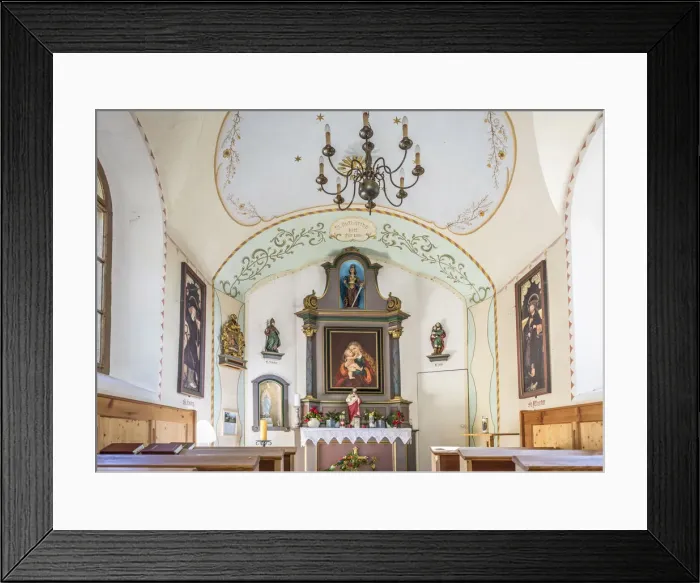 Framed Print : House chapel at the historic Wurzerhof in Winkel valley, Auservillgraten, Villgratental Framed Print : House chapel at the historic Wurzerhof in Winkel valley, Auservillgraten, Villgratental