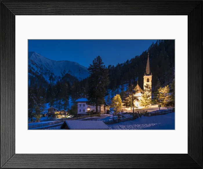 Framed Print : Pilgrimage church Maria Schnee in Kalkstein, Innervillgraten, Villgratental, East Tyrol