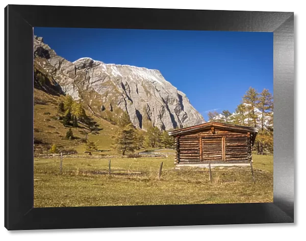 Hay hut in Kodnitz valley, Kals am Grossglockner, East Tyrol, Tyrol, Austria