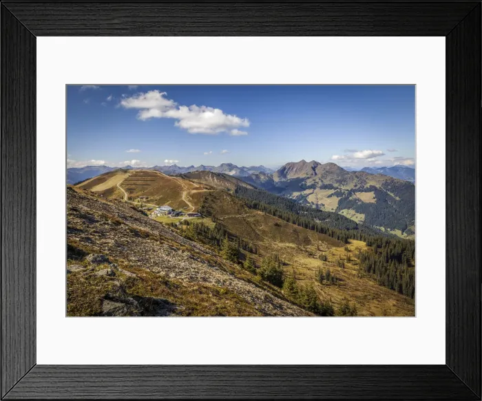 Framed Print : Mountain landscape at the Asitzkopf near Leogang, Salzburger Land, Austria Framed Print : Mountain landscape at the Asitzkopf near Leogang, Salzburger Land, Austria