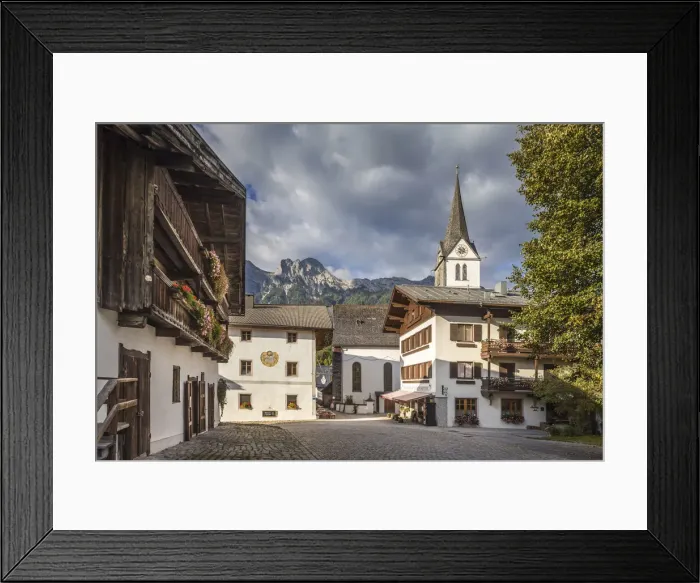 Framed Print : Village center of Leogang, Salzburger Land, Austria Framed Print : Village center of Leogang, Salzburger Land, Austria