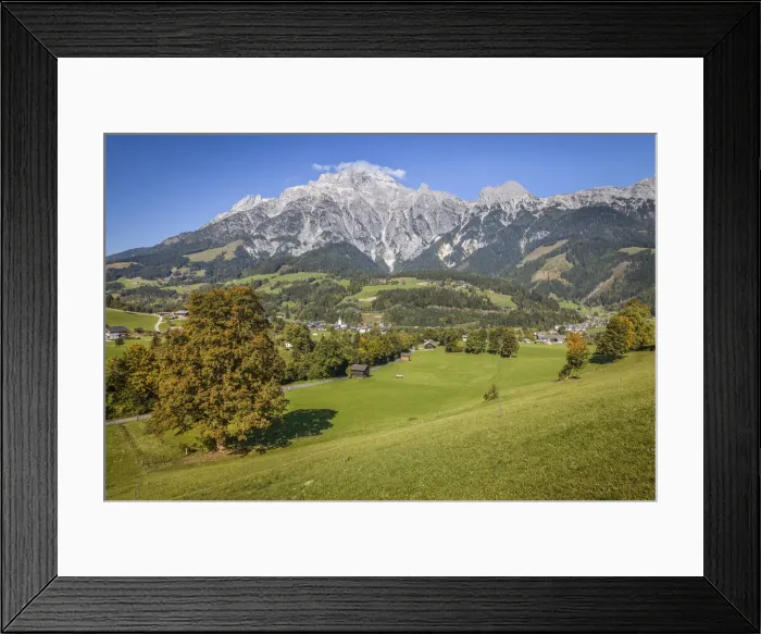 Framed Print : Leogang and the Leogang mountains, Salzburger Land, Austria Framed Print : Leogang and the Leogang mountains, Salzburger Land, Austria
