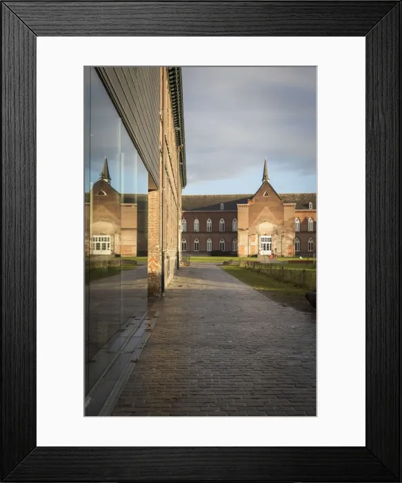 Framed Print : Belgium, Flanders, Ghent, Buildings of the Stam museum on the Bijloke site