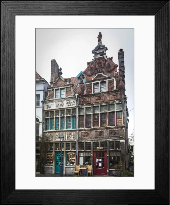 Framed Print : Belgium, Flanders, Ghent, Traditional Flemish houses in Kraanlei Street Framed Print : Belgium, Flanders, Ghent, Traditional Flemish houses in Kraanlei Street