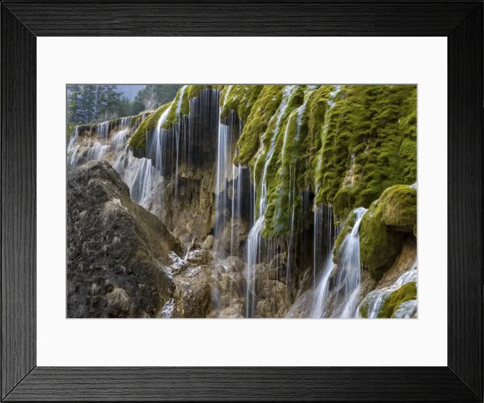 Framed Print : China, Sichuan Province, Jiuzhaigou N. P. -Pearl Shoal Fall