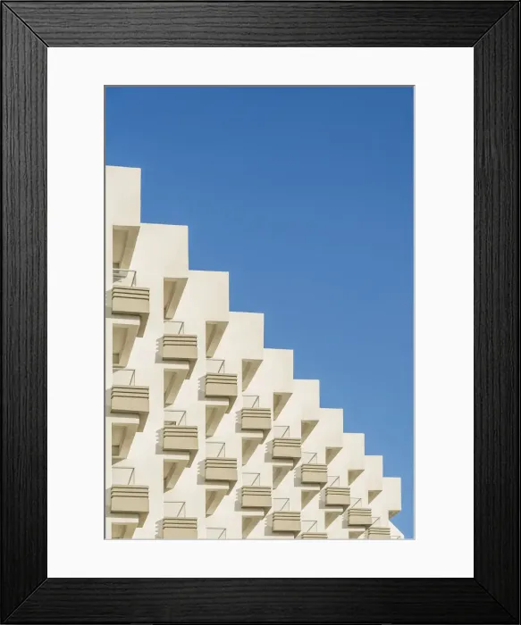 Framed Print : Abstract of balconies at the Golden Bay Hotel in larnaca, Cyprus Framed Print : Abstract of balconies at the Golden Bay Hotel in larnaca, Cyprus
