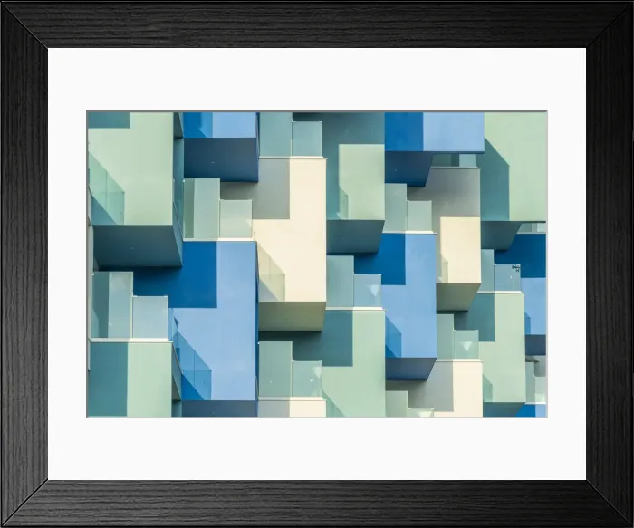 Framed Print : Abstract of colourful balconies in Protaras, Famagusta District, Cyprus Framed Print : Abstract of colourful balconies in Protaras, Famagusta District, Cyprus