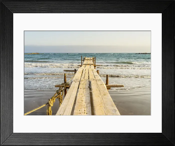 Framed Print : Wooden jetty at Zapallo Bay, Limassol, Cyprus Framed Print : Wooden jetty at Zapallo Bay, Limassol, Cyprus