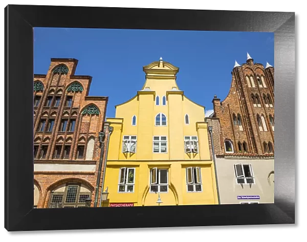 Gabled buildings, Stralsund, Baltic Coast, Mecklenburg-Western Pomerania, Germany