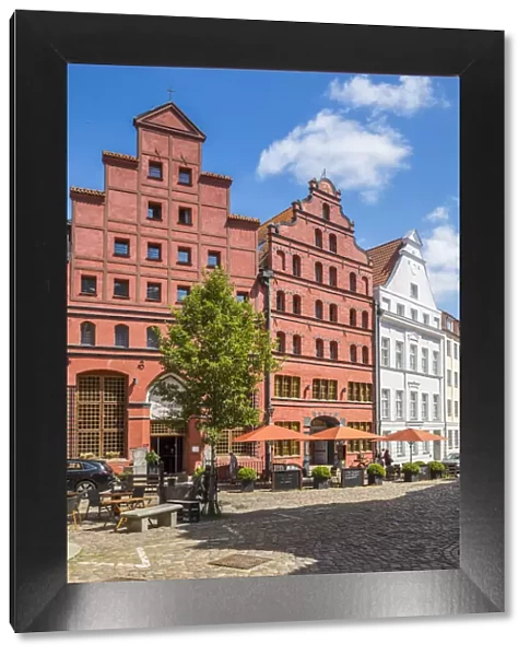 Gabled buildings, Stralsund, Baltic Coast, Mecklenburg-Western Pomerania, Germany