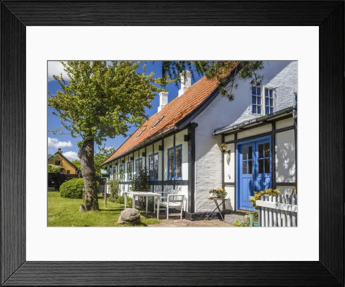 Framed Print : Idyllic half-timbered house in Svaneke on Bornholm, Denmark Framed Print : Idyllic half-timbered house in Svaneke on Bornholm, Denmark