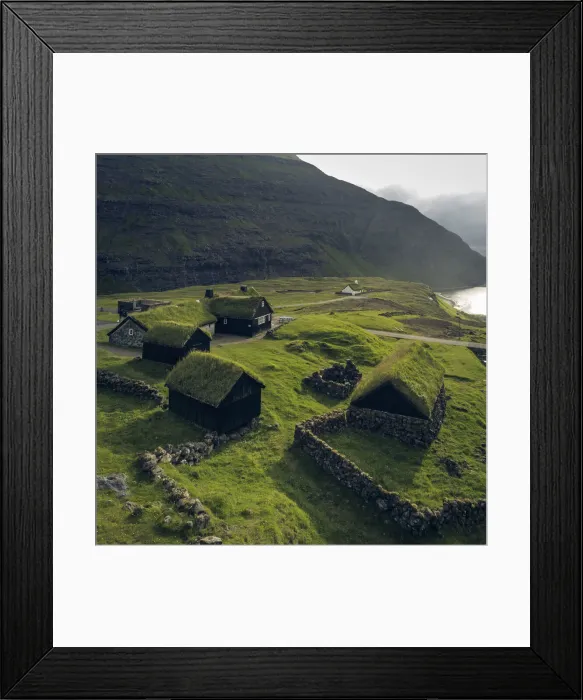 Framed Print : The old Duvugarðar farm in Saksun. Streymoy, Faroe Islands Framed Print : The old Duvugarðar farm in Saksun. Streymoy, Faroe Islands