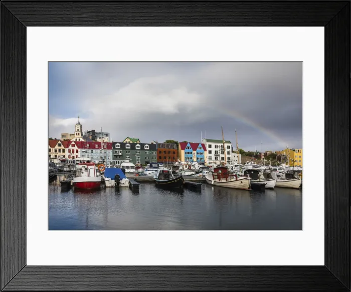 Framed Print : A rainbow above the harbour of Torshavn, the capital of the Faroe Islands. Streymoy, Faroe Islands Framed Print : A rainbow above the harbour of Torshavn, the capital of the Faroe Islands. Streymoy, Faroe Islands