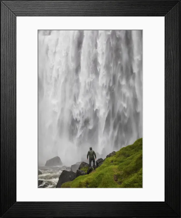 Framed Print : Fossa waterfall after heavy rains. Streymoy, Faroe Islands Framed Print : Fossa waterfall after heavy rains. Streymoy, Faroe Islands
