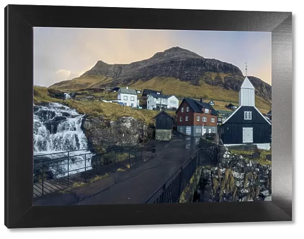 The village of Bour. Vagar, Faroe Islands
