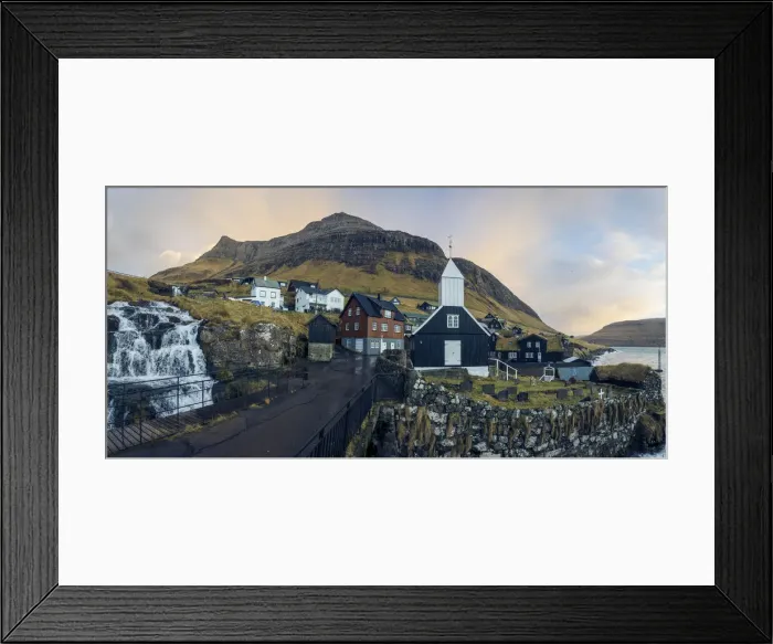 Framed Print : The village of Bour. Vagar, Faroe Islands Framed Print : The village of Bour. Vagar, Faroe Islands
