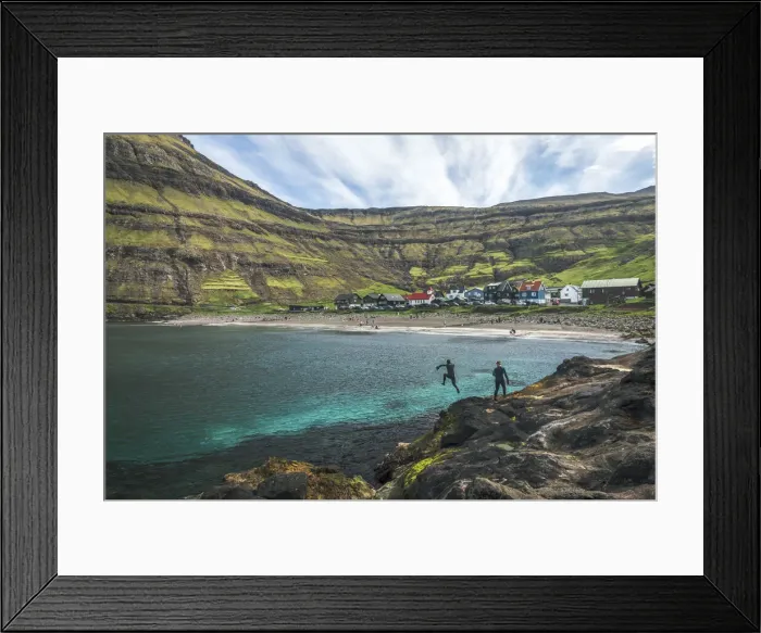 Framed Print : The village of Tjornuvik. Streymoy, Faroe Islands