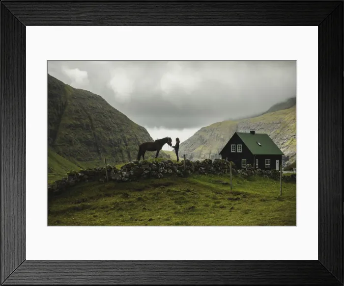 Framed Print : A Faroese girl with her horse in Saksun. Streymoy, Faroe Islands Framed Print : A Faroese girl with her horse in Saksun. Streymoy, Faroe Islands