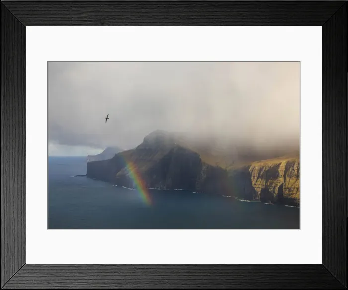 Framed Print : Rainbow along the coast of Eysturoy. Faroe Islands Framed Print : Rainbow along the coast of Eysturoy. Faroe Islands