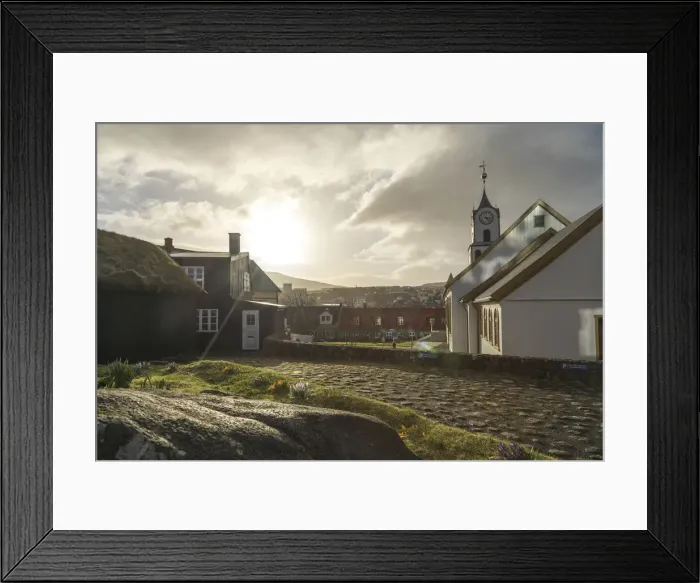 Framed Print : The cathedral in the historic center of Torshavn. Island of Streymoy. Faroe Islands